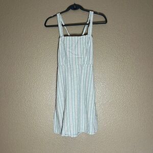 Cotton on linen gray and white striped dress size M